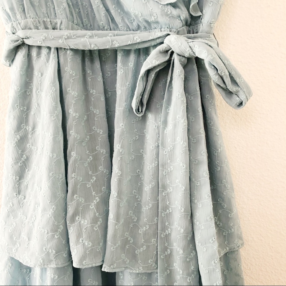 Gal Meets Glam Collection Blue Helena Ruffle Dress - Picture 7 of 12